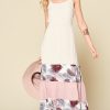 Tropical Print Color Block Rayon Maxi Dress